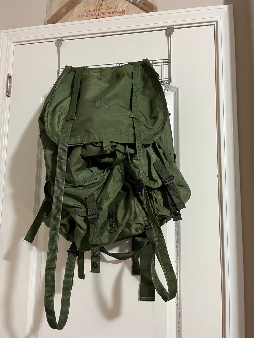 Olive Green Military-Style Rucksack Backpack